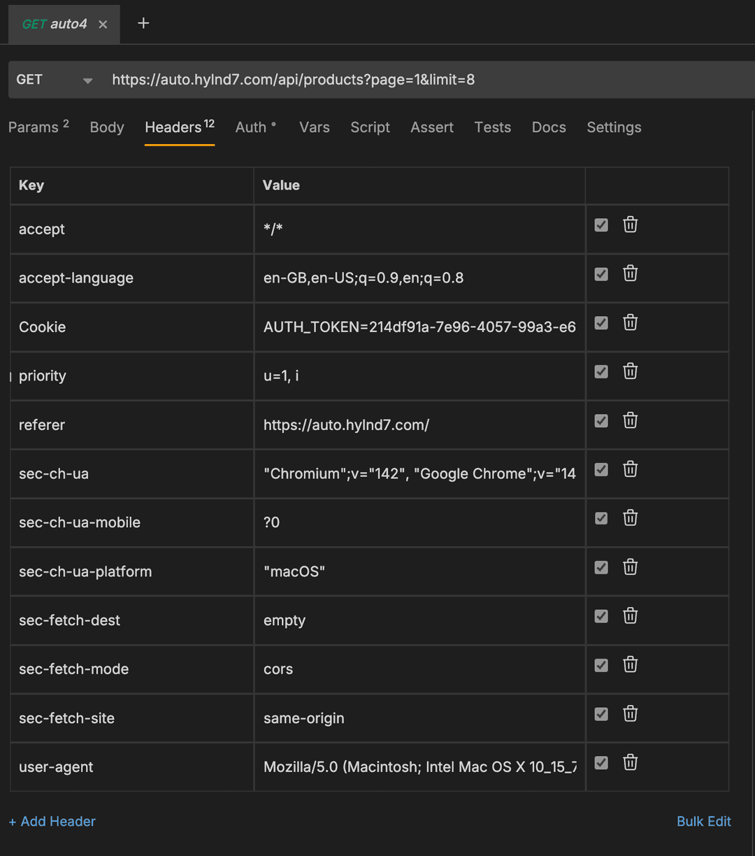 Api Headers